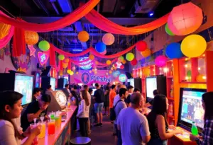 Festive decorations and themed food at the Golden Girls Christmas Experience