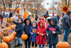 Families enjoying Halloween activities together
