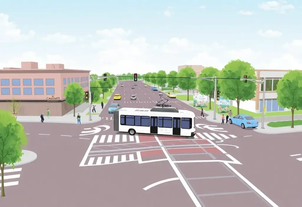 A conceptual visual representation of La Mesa's trolley system upgrades