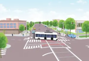A conceptual visual representation of La Mesa's trolley system upgrades
