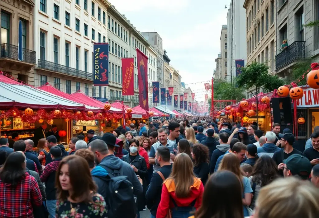 People enjoying cultural events and Halloween celebrations in San Diego