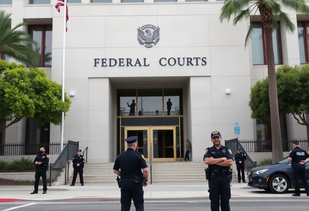 Federal courthouse in San Diego where Congressmen were denied access.