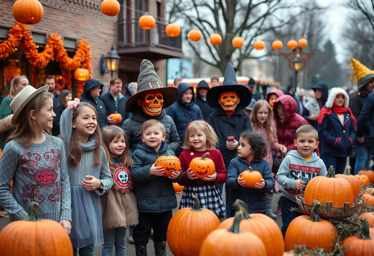 Families enjoying Halloween activities in San Diego