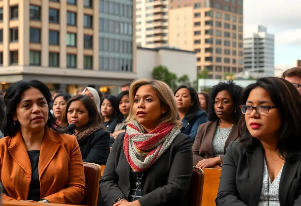 Community meeting discussing immigration policies in San Diego.