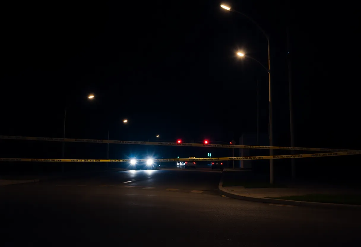 Police scene of a murder investigation