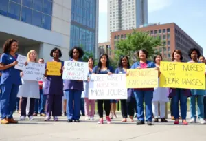 Nurses in San Diego protesting for better pay and working conditions