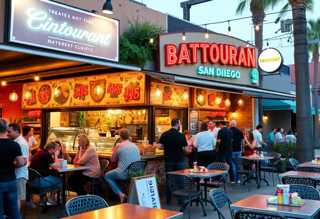 Outdoor dining at a San Diego restaurant