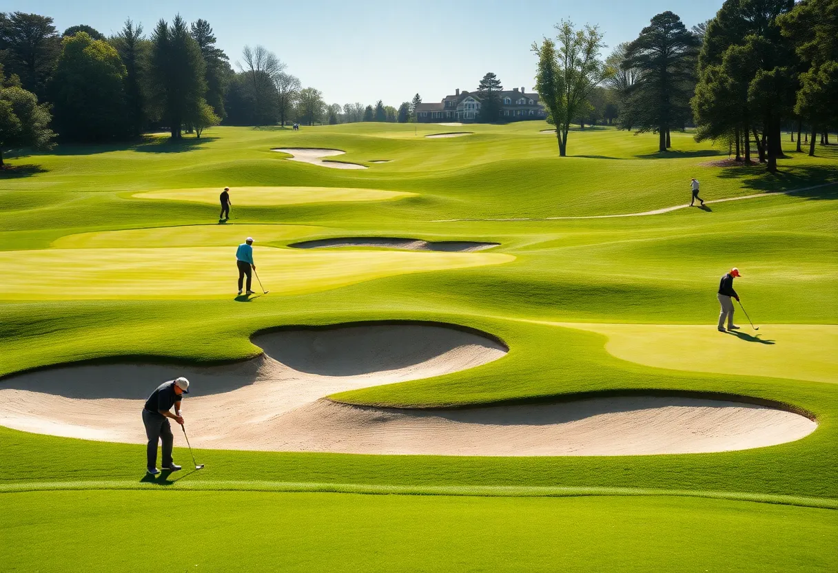 San Diego State Golf Team practices on the golf course during NMSU Golf Iconic Classic.