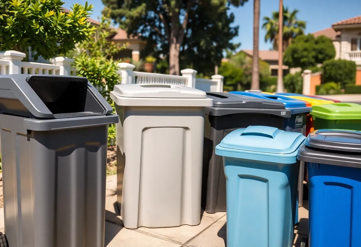 New trash and recycling bins in San Diego neighborhood