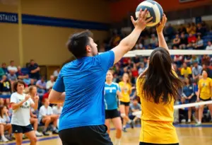 San Diego women’s volleyball teams competing in a match