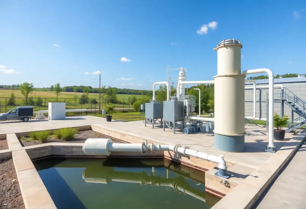 A modern water purification facility in San Diego showcasing advanced technology.