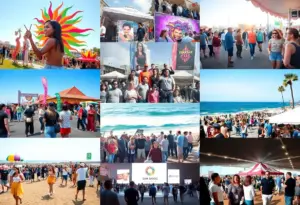 Collage of San Diego weekend events including art and food festivals