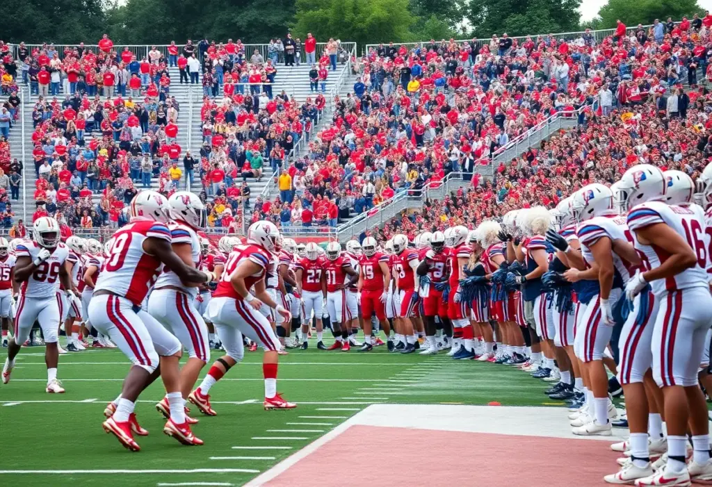SDSU Aztecs football players in action during a game
