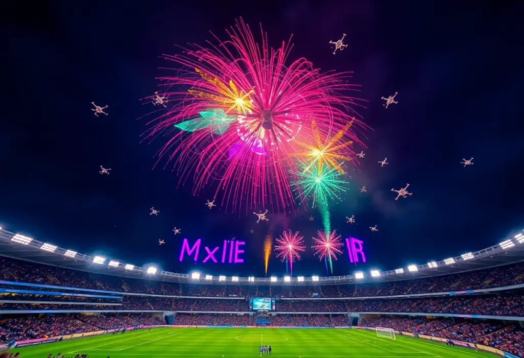 Drone light show at SDSU home football game