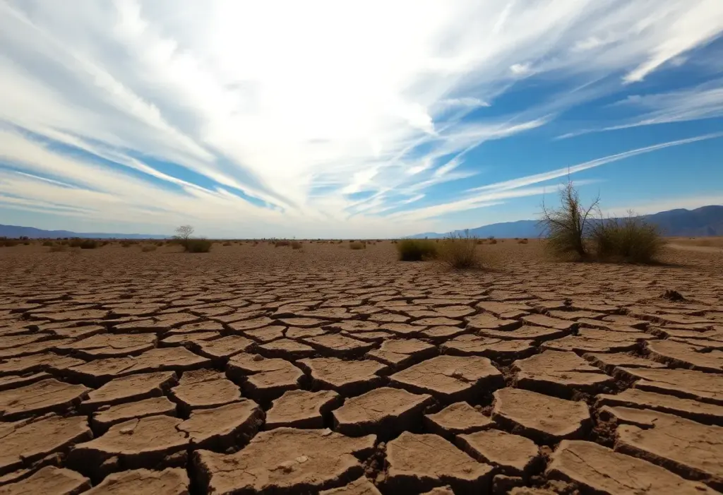 Dry landscape in Southern California showing effects of drought