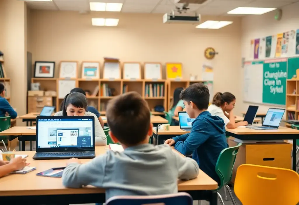 Students participating in a classroom under the 4x4 block schedule