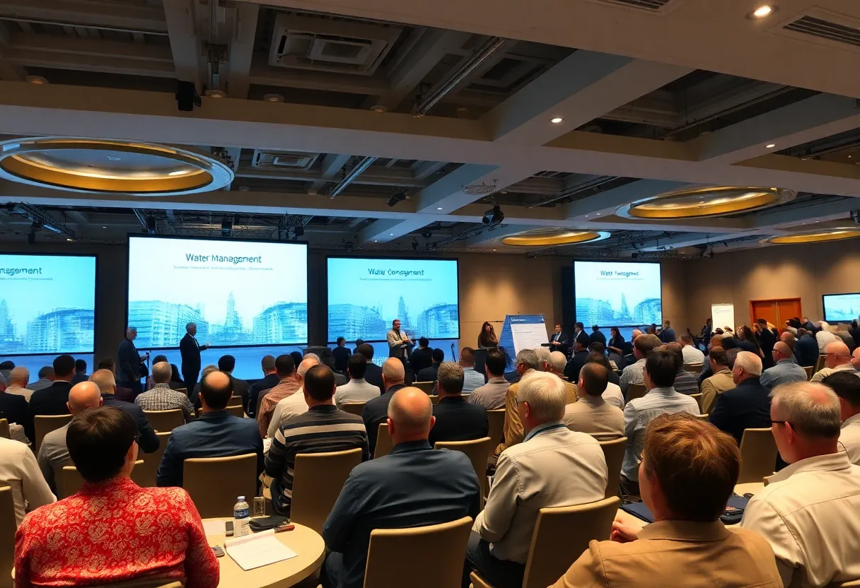 Attendees at the ACWA Fall Conference 2025 discussing water management solutions