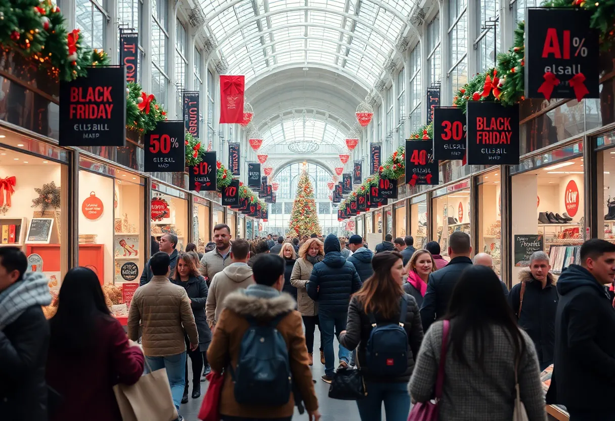 Shoppers in a retail store during Black Friday sales