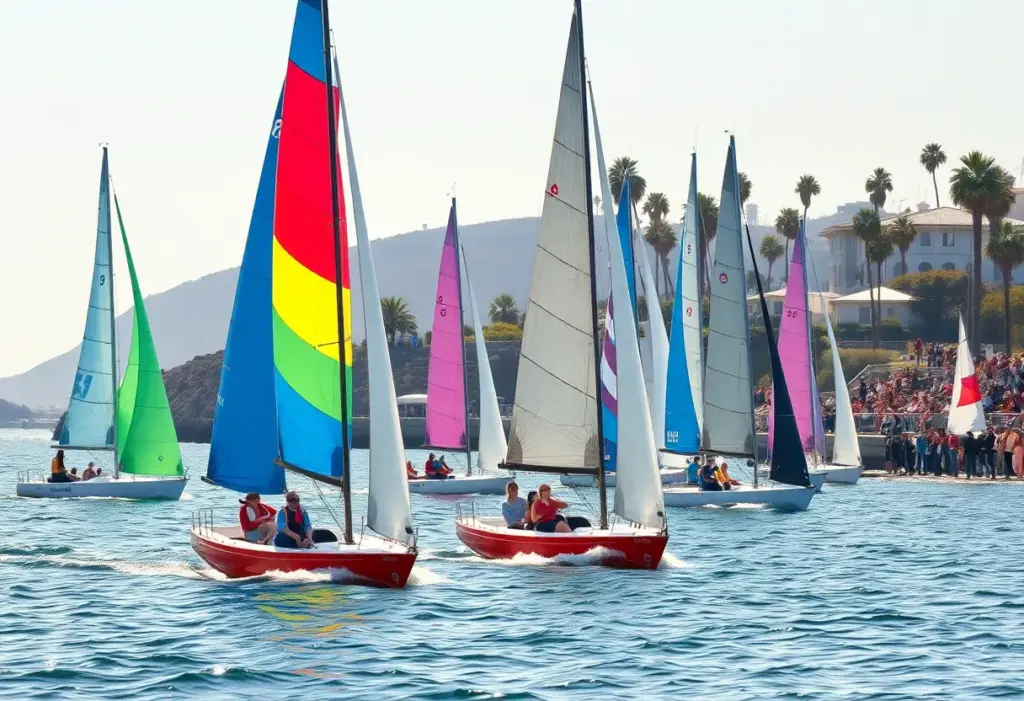 Sailboats racing in the California Dreamin' Series
