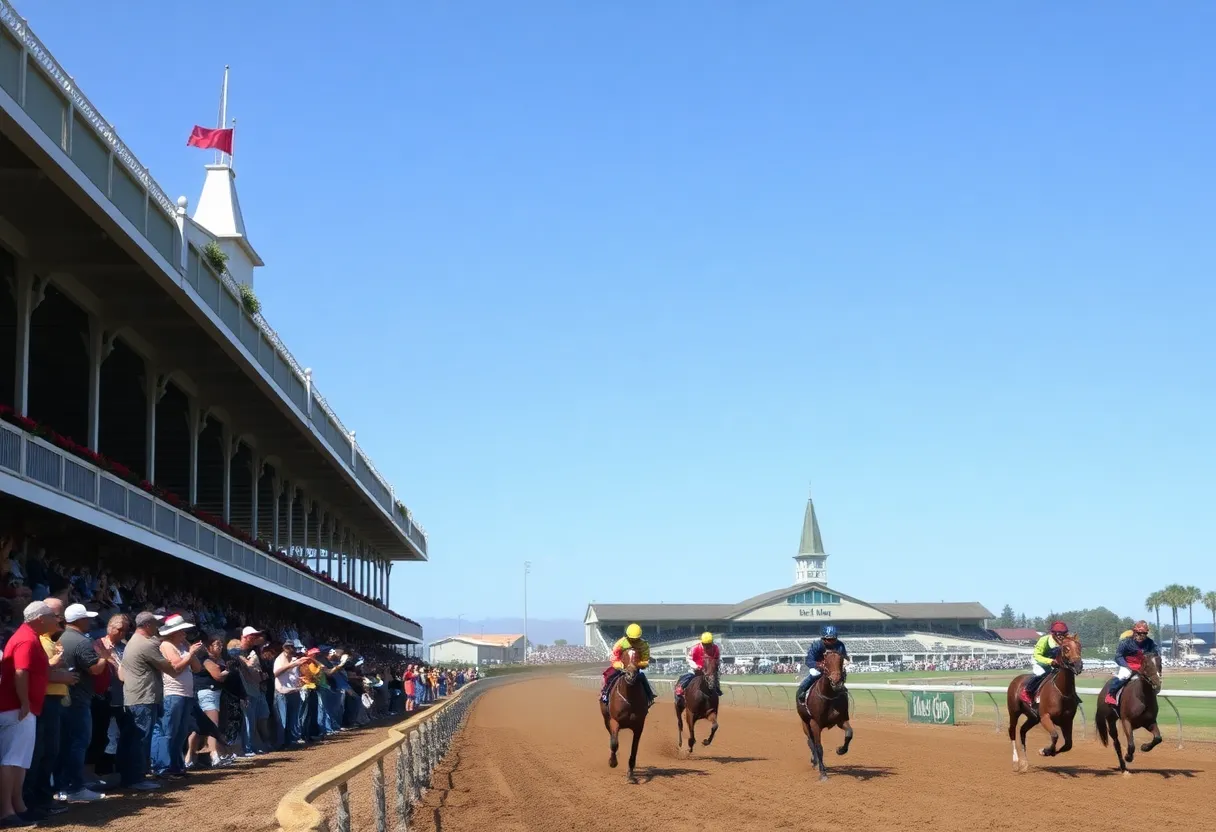 Spectators enjoying a day of horse racing at Del Mar Racetrack
