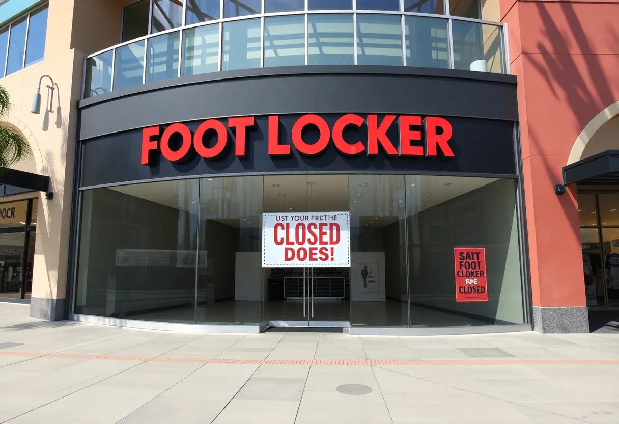 Closed Foot Locker store in San Diego