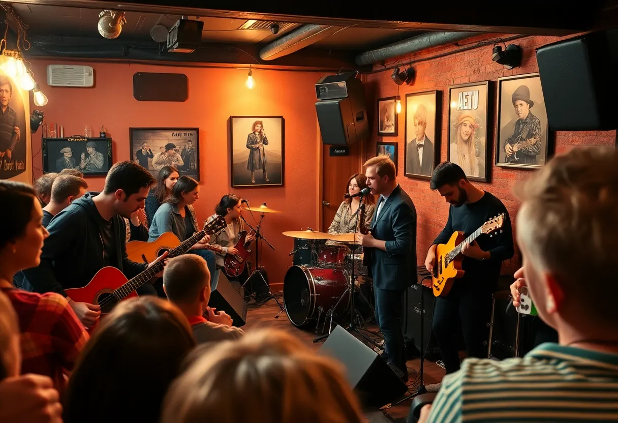 Musicians performing at the Golden Light 11/11 House Concert
