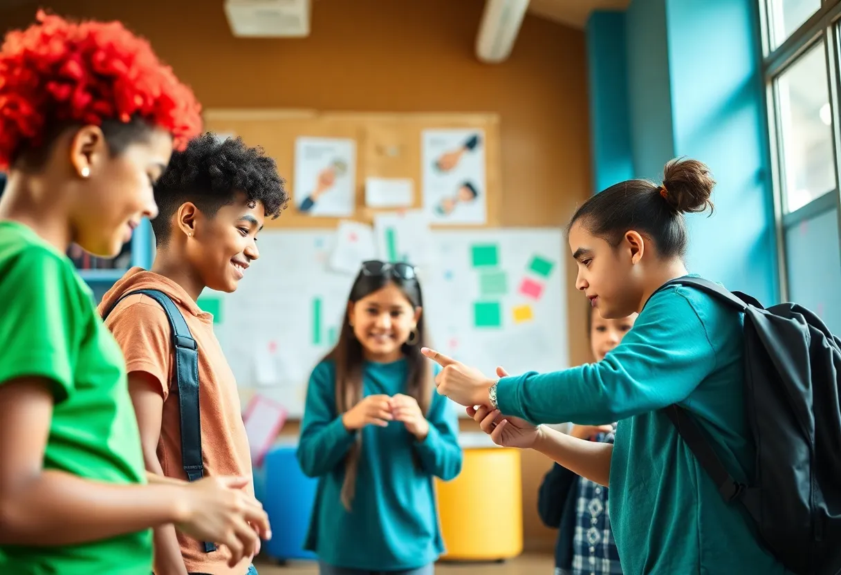 Students engaging in group activities at Helix Charter High School