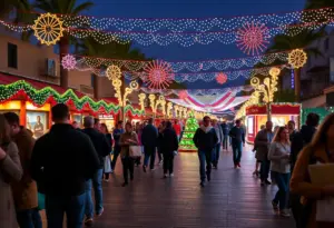 People enjoying holiday festivities in San Diego