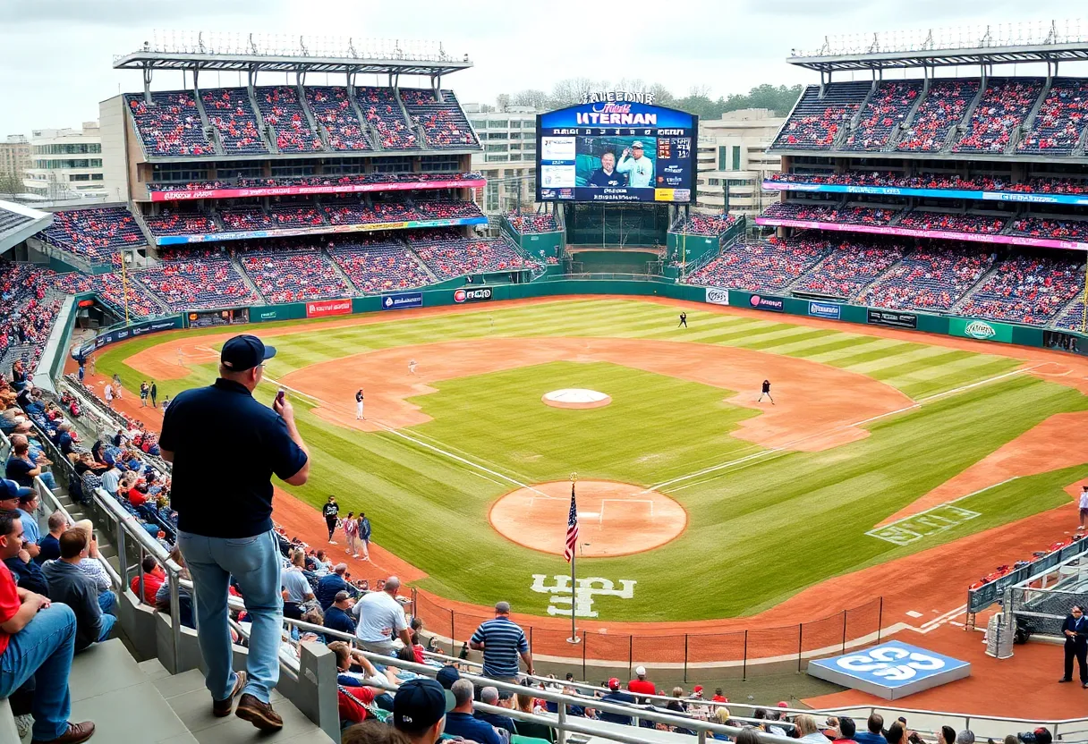 A vibrant baseball field filled with fans, symbolizing MLB free agency and team roster changes.