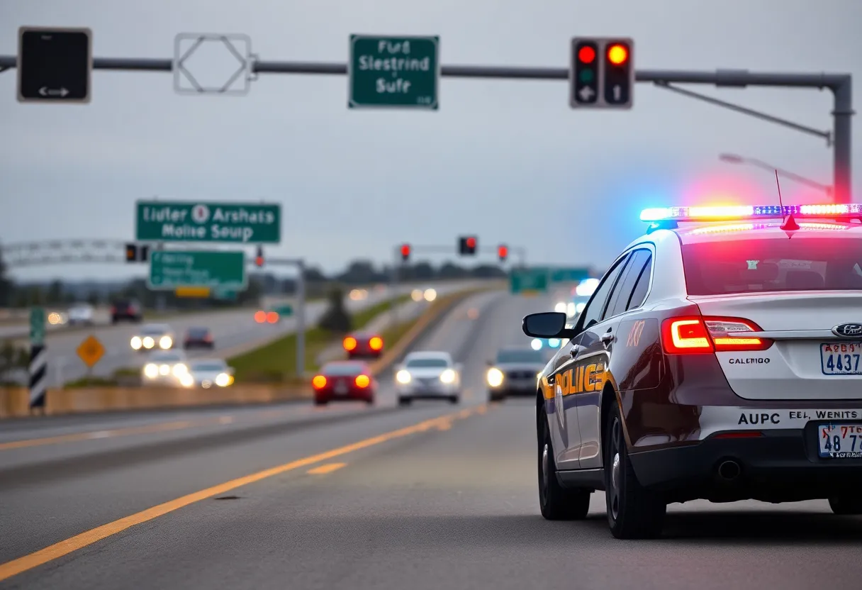 Scene of officer-involved shooting with police presence on a highway