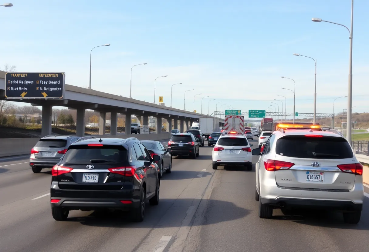 Accident scene on Interstate 8 in San Diego