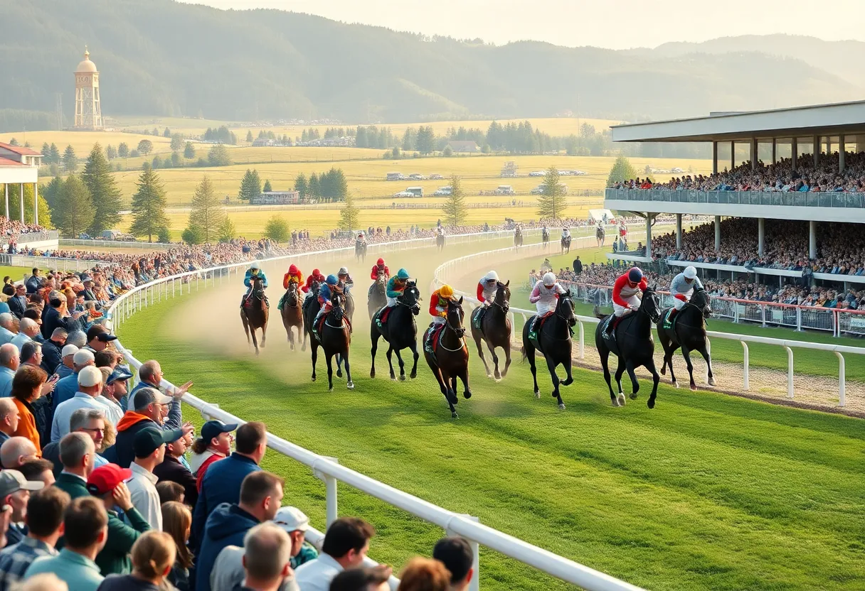 Salamis crossing the finish line at the Hollywood Derby