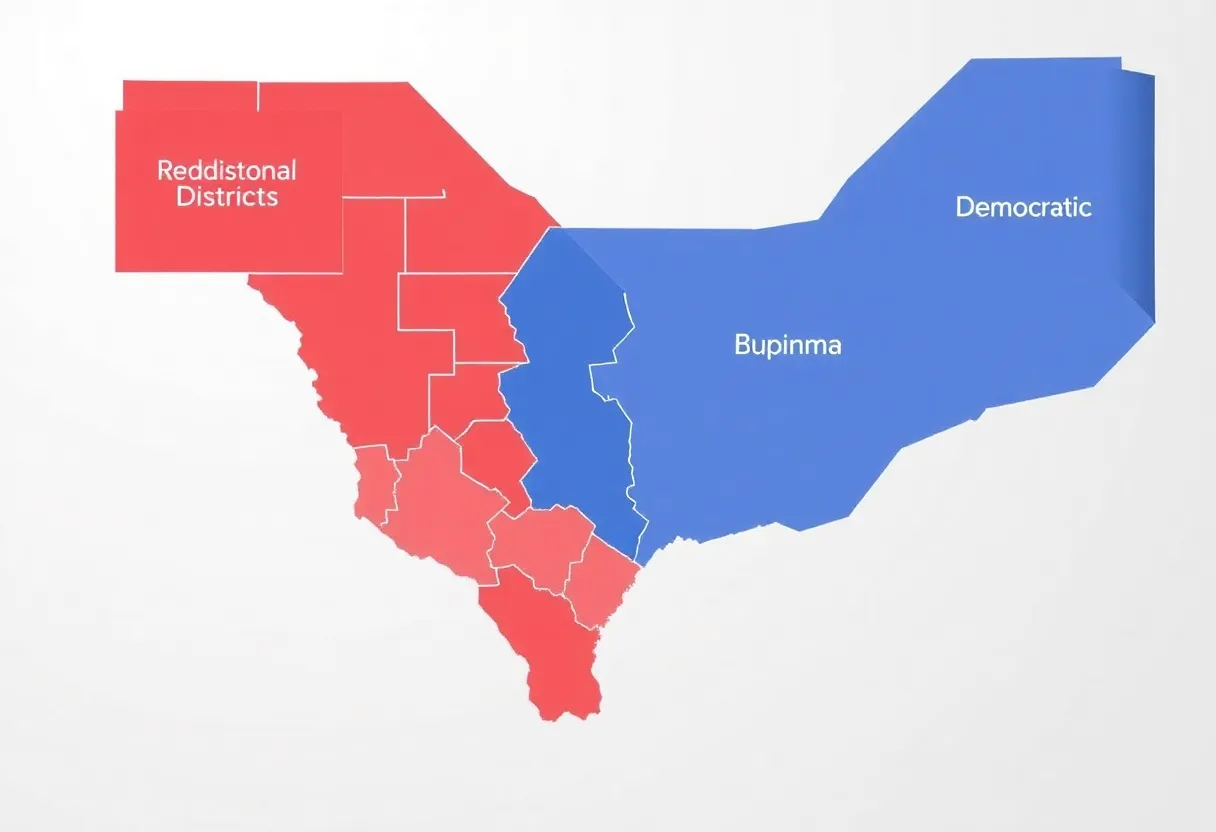 Political map of San Diego showing new congressional district boundaries.