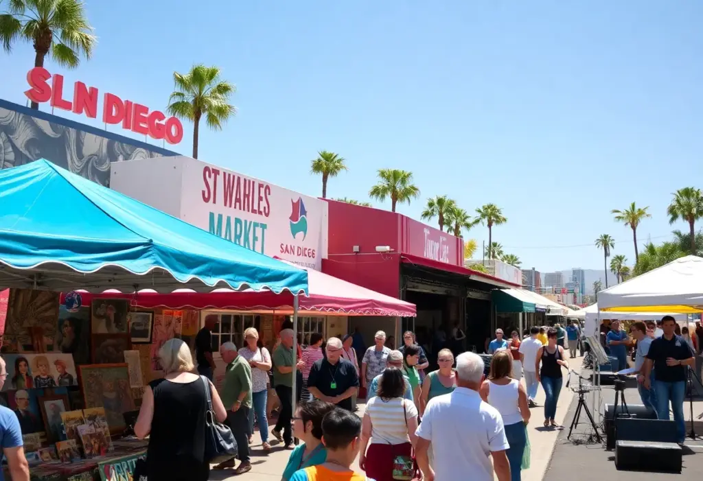 A vibrant arts event in San Diego showcasing various art forms and performances.