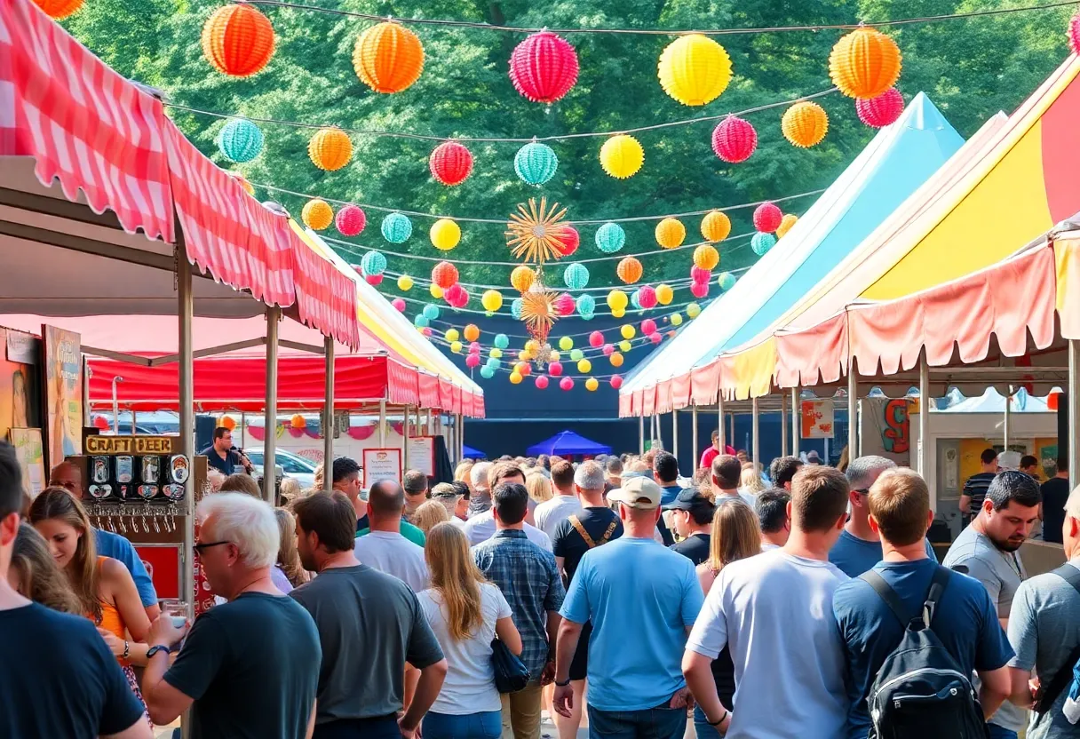 Attendees enjoying craft beers at a San Diego beer festival.