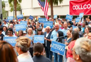 Electoral campaign scene in the San Diego Congressional District