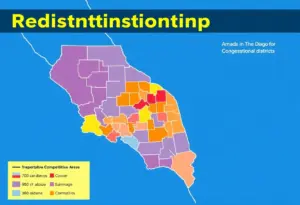 Map of San Diego's congressional districts after Proposition 50 approval