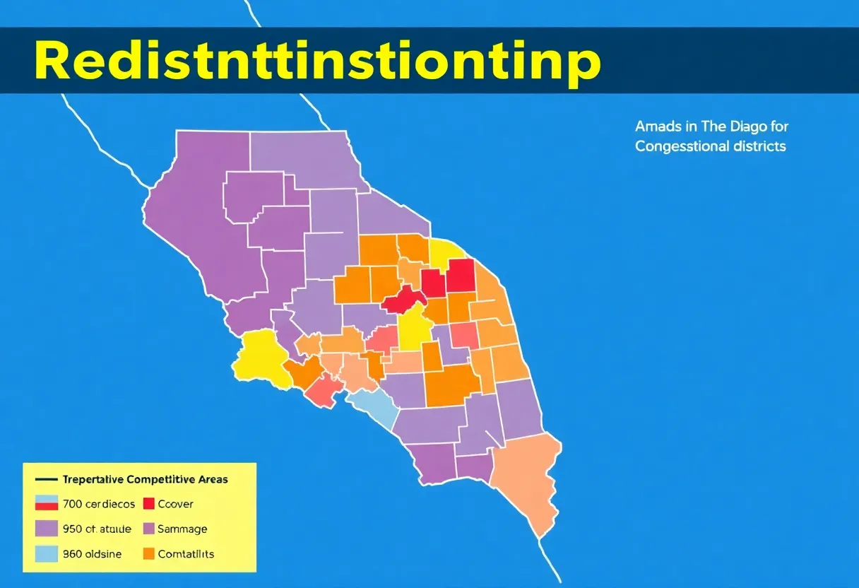 Map of San Diego's congressional districts after Proposition 50 approval