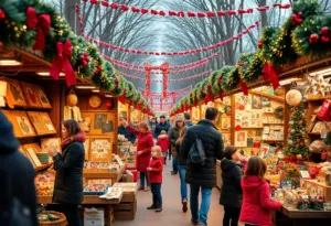 Families and artisans at San Diego Holiday Bazaar