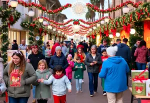 People celebrating at holiday events in San Diego County