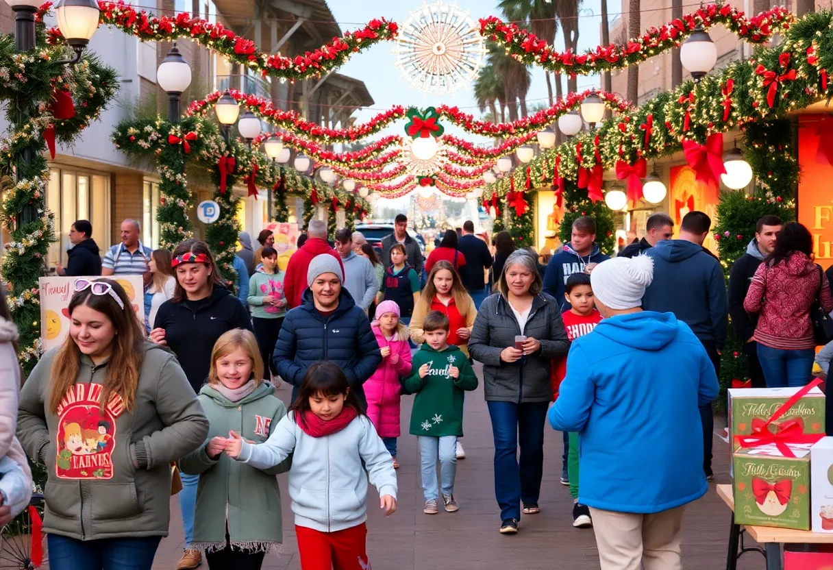 People celebrating at holiday events in San Diego County