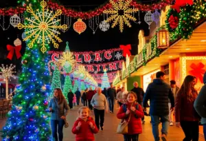 Families celebrating at holiday events in San Diego