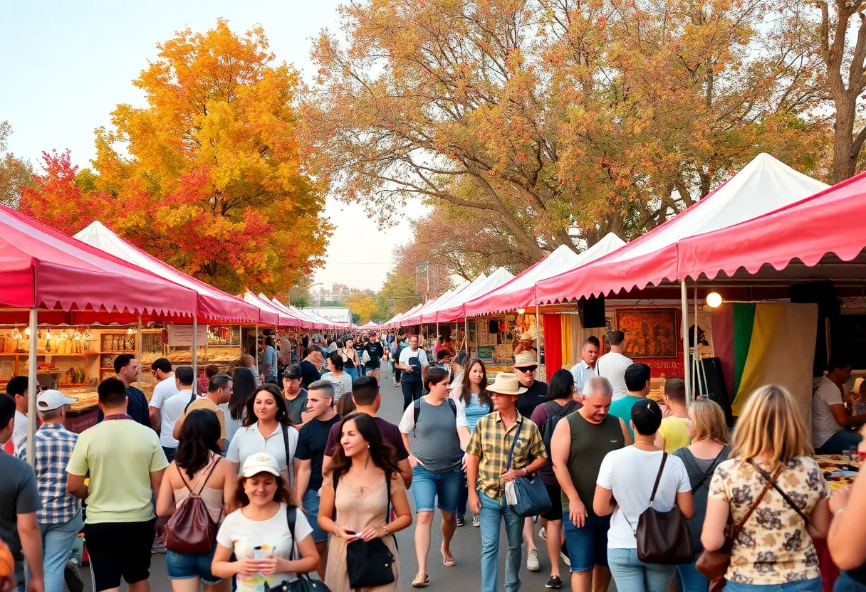 Community festival in San Diego with food stalls and entertainment