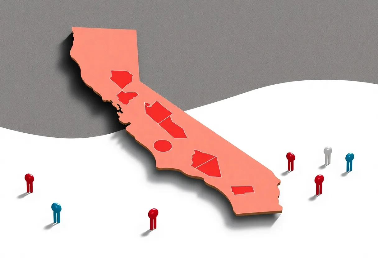 Abstract representation of San Diego's redistricting and political changes