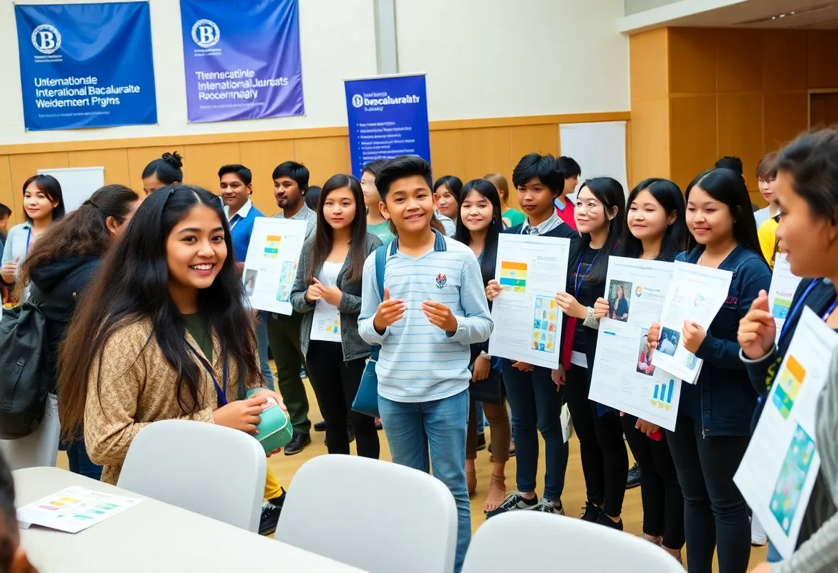 Diverse students presenting at West Coast IB Day