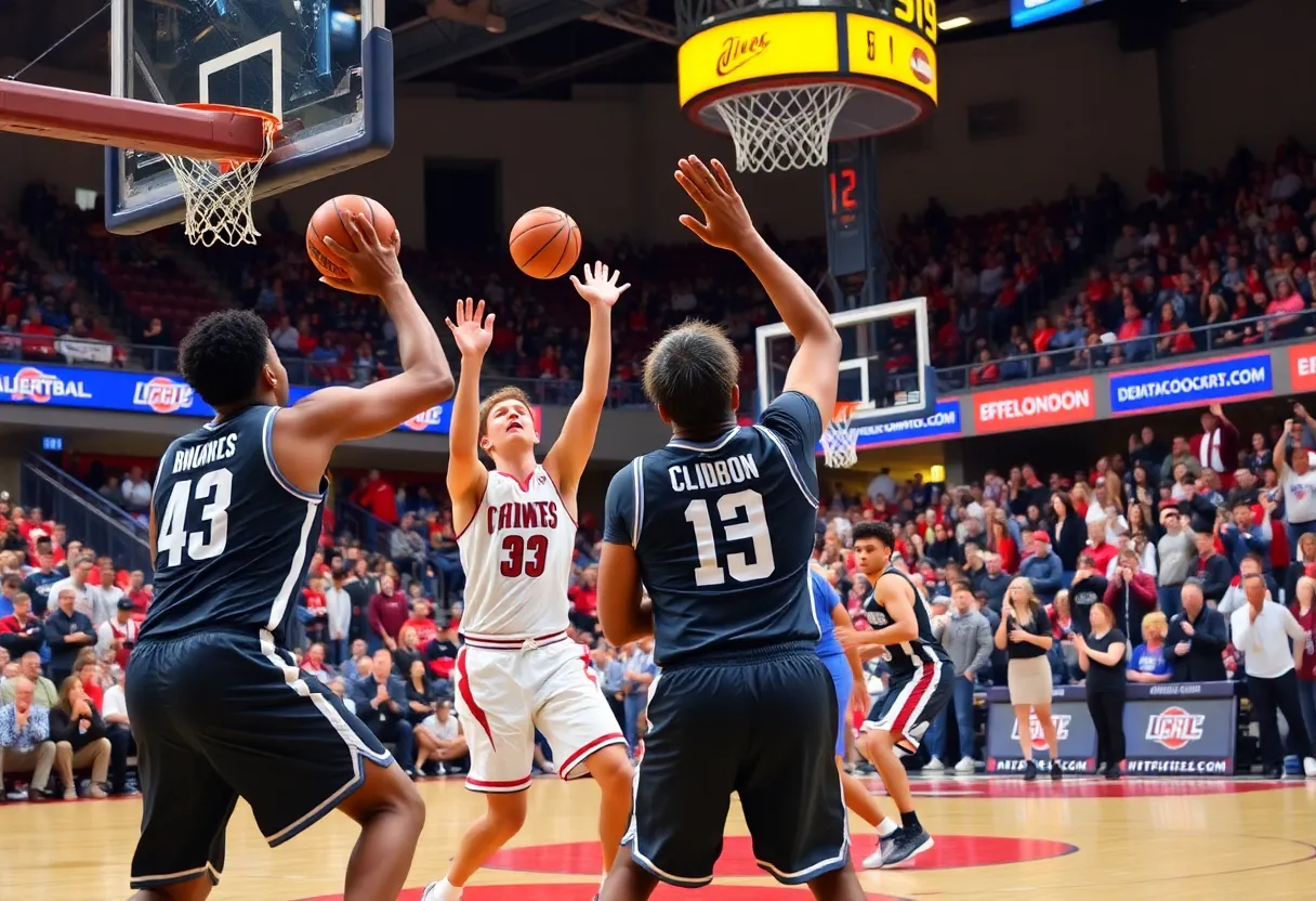 College basketball game between San Diego Toreros and California Baptist Lancers
