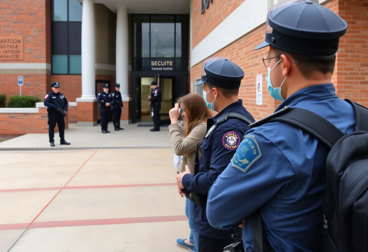 Increased security measures at Shoal Creek Elementary School due to threats.