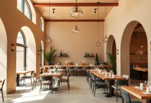 Interior of Sobremesa, a Latin American restaurant in San Diego