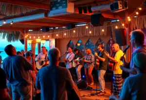 Performers at 710 Beach Club during open mic night