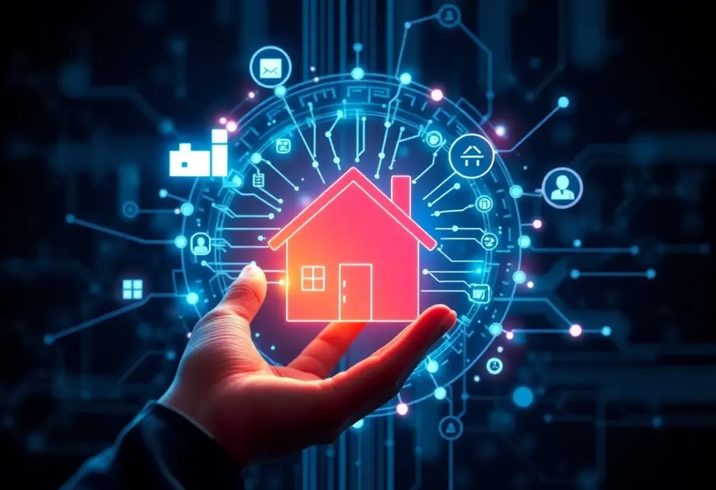 Illustration of AI technology transforming mortgage lending practices.